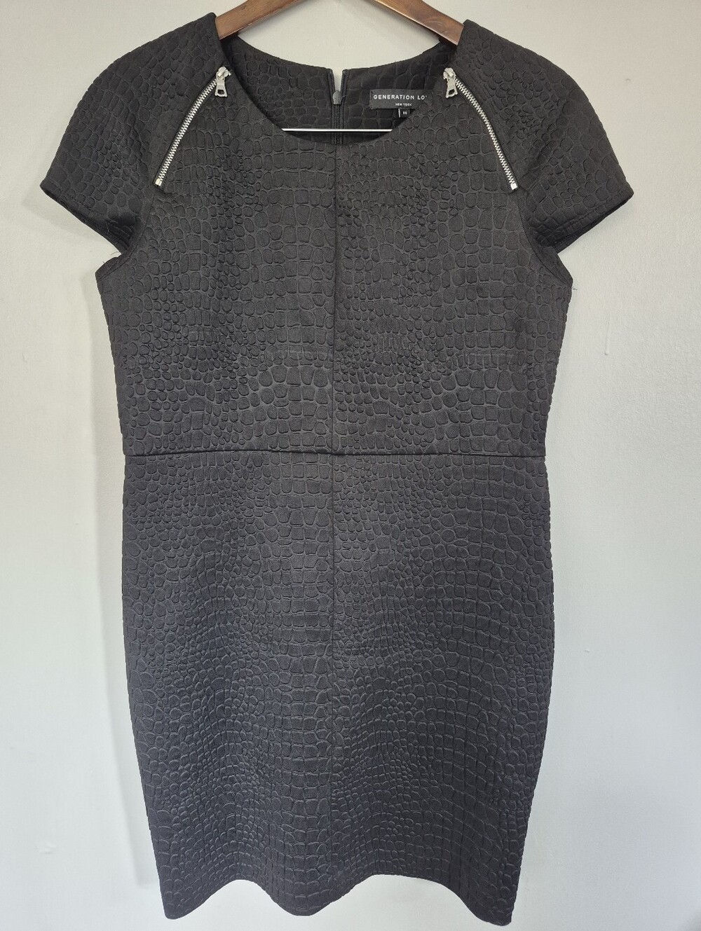 Generation Love Revolve Embossed Little Black Dress Sheath Style Medium